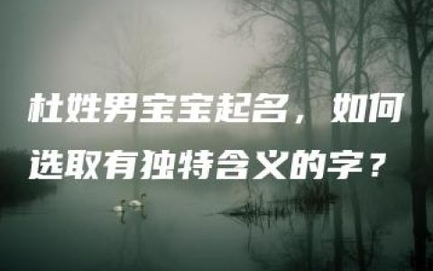 杜姓男宝宝起名，如何选取有独特含义的字？