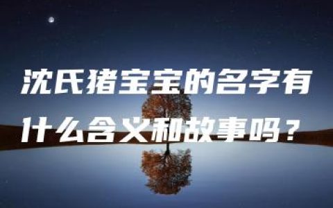 沈氏猪宝宝的名字有什么含义和故事吗？