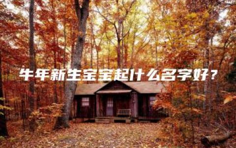 牛年新生宝宝起什么名字好？