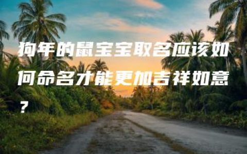 狗年的鼠宝宝取名应该如何命名才能更加吉祥如意？