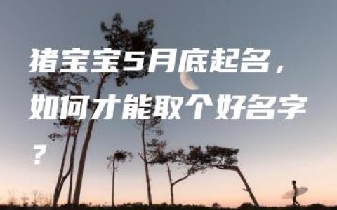 猪宝宝5月底起名，如何才能取个好名字？