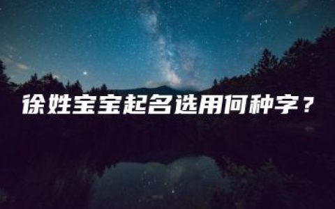 徐姓宝宝起名选用何种字？