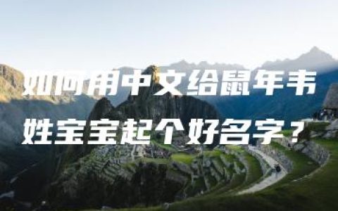 如何用中文给鼠年韦姓宝宝起个好名字？