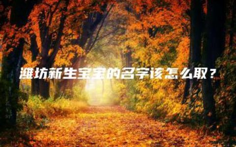 潍坊新生宝宝的名字该怎么取？