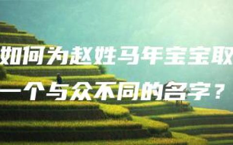 如何为赵姓马年宝宝取一个与众不同的名字？