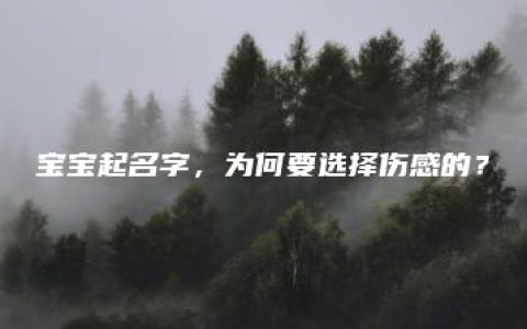 宝宝起名字，为何要选择伤感的？