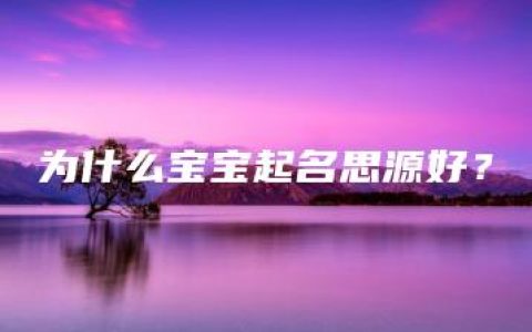 为什么宝宝起名思源好？