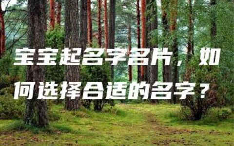 宝宝起名字名片，如何选择合适的名字？