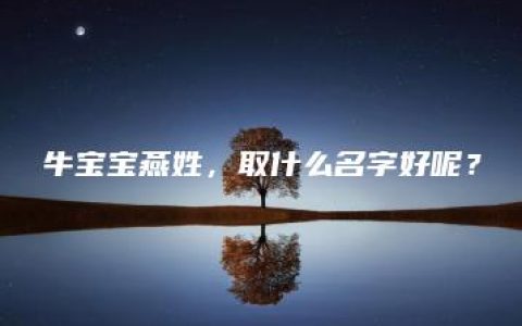 牛宝宝燕姓，取什么名字好呢？