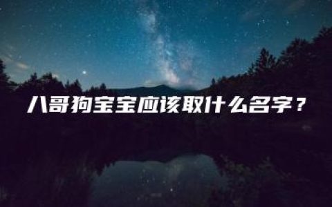 八哥狗宝宝应该取什么名字？