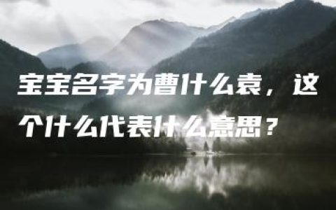 宝宝名字为曹什么袁，这个什么代表什么意思？