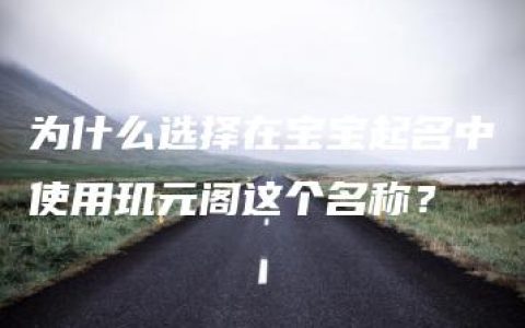 为什么选择在宝宝起名中使用玑元阁这个名称？