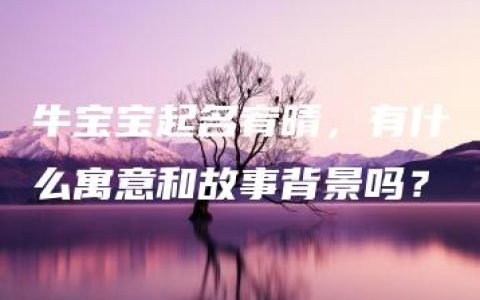 牛宝宝起名宥晴，有什么寓意和故事背景吗？