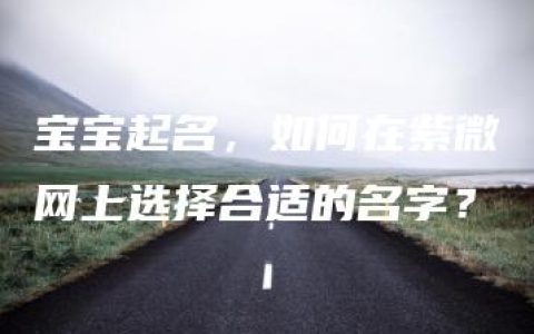 宝宝起名，如何在紫微网上选择合适的名字？