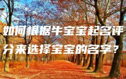 如何根据牛宝宝起名评分来选择宝宝的名字？