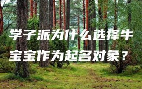 学子派为什么选择牛宝宝作为起名对象？