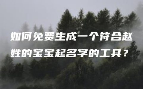 如何免费生成一个符合赵姓的宝宝起名字的工具？