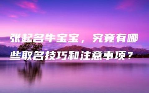 张起名牛宝宝，究竟有哪些取名技巧和注意事项？