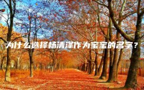 为什么选择杨清泽作为宝宝的名字？