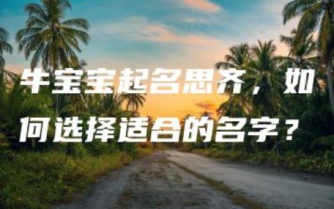 牛宝宝起名思齐，如何选择适合的名字？