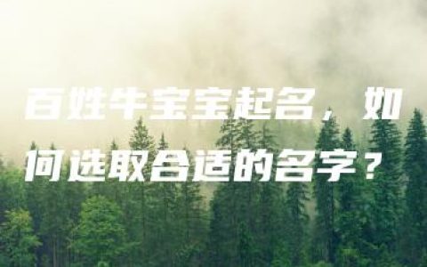 百姓牛宝宝起名，如何选取合适的名字？