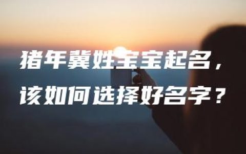 猪年冀姓宝宝起名，该如何选择好名字？