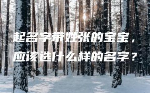 起名字带姓张的宝宝，应该选什么样的名字？