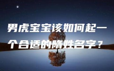 男虎宝宝该如何起一个合适的隋姓名字？