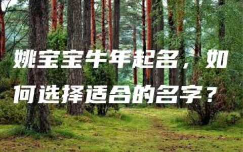 姚宝宝牛年起名，如何选择适合的名字？