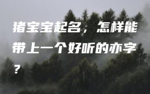 猪宝宝起名，怎样能带上一个好听的亦字？