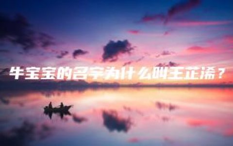 牛宝宝的名字为什么叫王芷浠？