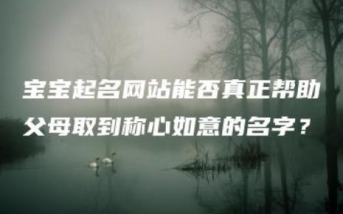 宝宝起名网站能否真正帮助父母取到称心如意的名字？