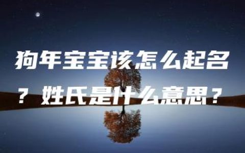 狗年宝宝该怎么起名？姓氏是什么意思？