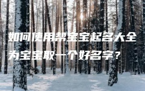 如何使用帮宝宝起名大全为宝宝取一个好名字？