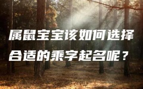 属鼠宝宝该如何选择合适的乘字起名呢？