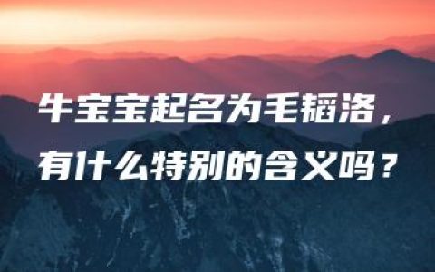 牛宝宝起名为毛韬洛，有什么特别的含义吗？