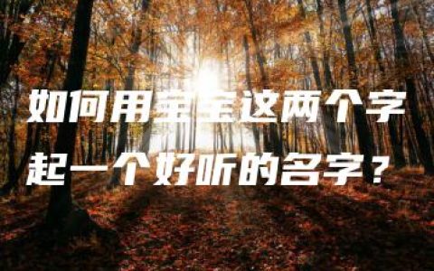 如何用宝宝这两个字起一个好听的名字？