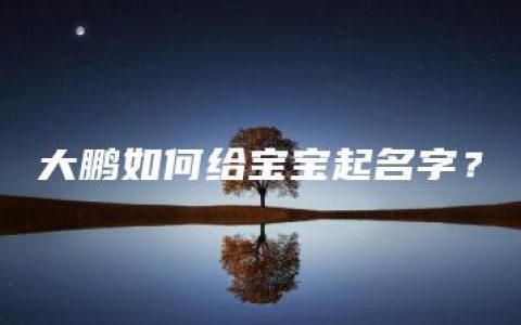 大鹏如何给宝宝起名字？