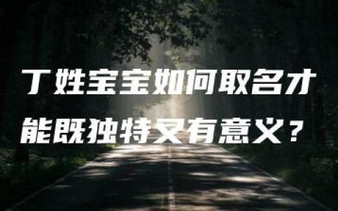 丁姓宝宝如何取名才能既独特又有意义？