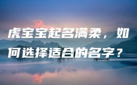 虎宝宝起名满柔，如何选择适合的名字？