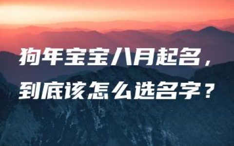 狗年宝宝八月起名，到底该怎么选名字？