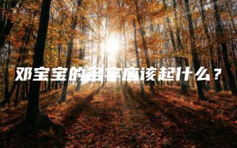 邓宝宝的名字应该起什么？