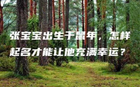 张宝宝出生于鼠年，怎样起名才能让他充满幸运？