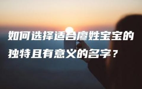 如何选择适合廖姓宝宝的独特且有意义的名字？