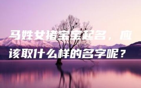 马姓女猪宝宝起名，应该取什么样的名字呢？