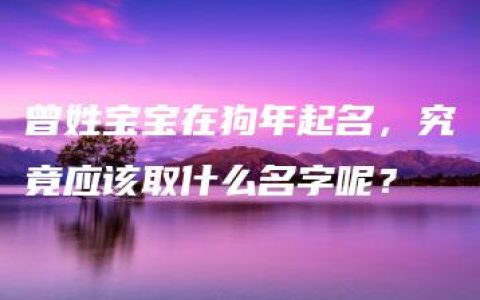 曾姓宝宝在狗年起名，究竟应该取什么名字呢？