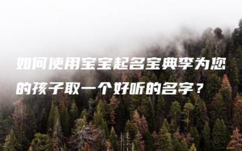 如何使用宝宝起名宝典李为您的孩子取一个好听的名字？