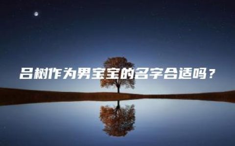 吕树作为男宝宝的名字合适吗？