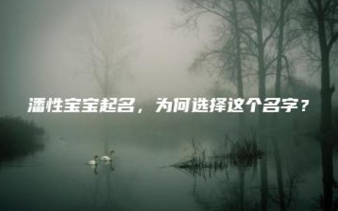 潘性宝宝起名，为何选择这个名字？