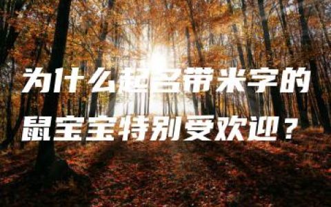 为什么起名带米字的鼠宝宝特别受欢迎？